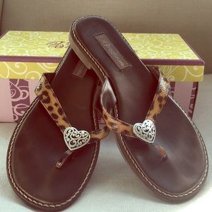 Brighton Brown Leopard Sandal, .Size 7